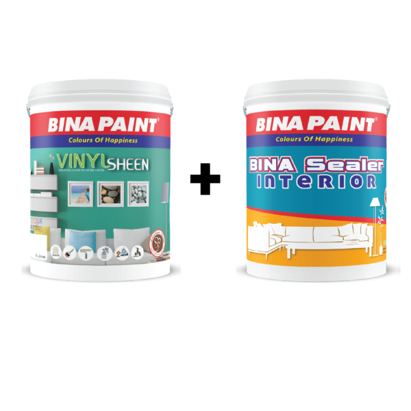 Bundle Bina Vinyl Sheen ( Cat Dalaman Boleh Cuci & Separa Berkilat) + Sealer